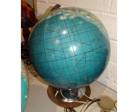 A mid-20th century illuminated celestial globe marked Columbus-Himmelsglobus, bearbeitet von Prof Dr Johannes Reim, kartograp