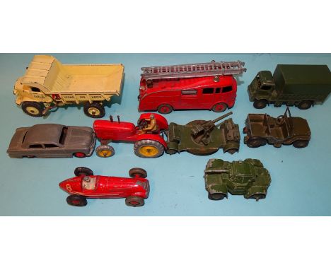Dinky, 232 Alfa-Romeo, four army issues and four other Dinky diecasts, (9). 