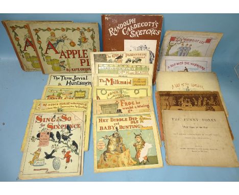Greenaway (Kate), A Apple Pie, two copies, plts, bds, 4to, nd; ten R Caldecott Picture Books, one Randolph Caldecott's Sketch