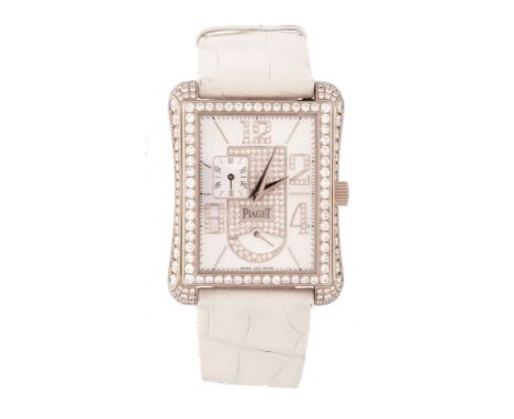 Piaget, Emperador, Ref. P10053, an 18 carat gold and diamond set rectangular...  Piaget, Emperador, Ref. P10053, an 18 carat 