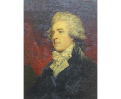 Attributed to John Jackson (1778-1831), portrait of Sir George Beaumont, oil on panel, bearing handwritten label to verso 'Po
