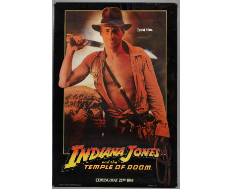 ¹ Indiana Jones and the Temple of Doom (1984) Advance One Sheet film poster, starring Harrison Ford, Paramount, rolled, 27 x 