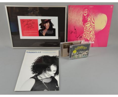 Gabrielle Greatest Hits signed framed print, signed Rise Special Edition CD & a European Tour 2000 programme, Emma Bunton sig