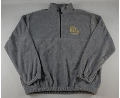 The Lord of the Rings The Fellowship of the Ring, a movie crew grey fleece jumper, made by Badger Sportswear, size L, owned b