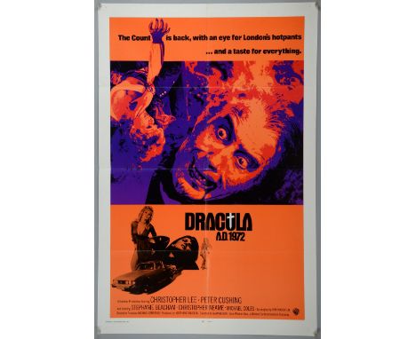 Dracula AD 1972 (1972) One Sheet film poster poster starring Peter Cushing & Christopher Lee, Hammer Horror, Warner Bros., fo