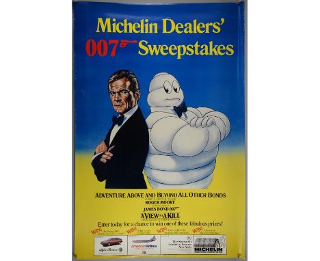 James Bond 007 Michelin Dealers' Sweepstakes poster (1985), depicting James Bond (Roger Moore) and Mr Bibendum in 'black tie'