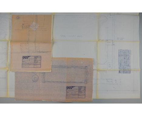 ¹ James Bond Tomorrow Never Dies (1997) Three production used blueprints of the sets including Submarine Battery Unit, folded