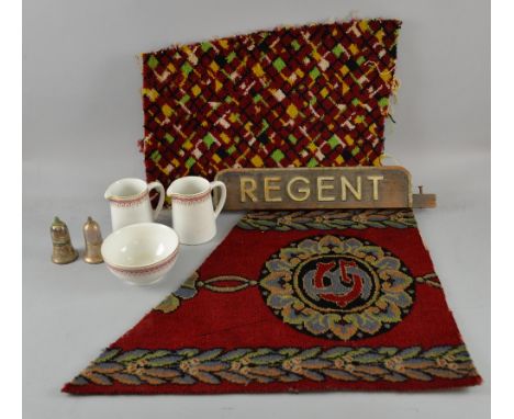 Cinema - Memorabilia including Regent display for the top of a double crown display board, ABC Ridgway crockery, metal salt &