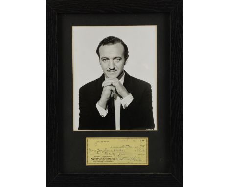 David Niven (1910-83), British Actor, a signed cheque to Miss Jean Kember from the Security First National Bank of Los Angele