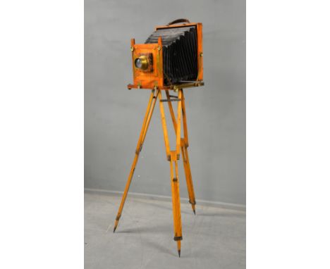 Thornton Pickard Mahogany Field Camera, early 20th century, The MB No.4, Series IA  12in Isostigmar f6.5 No. 114005 R & J. Be