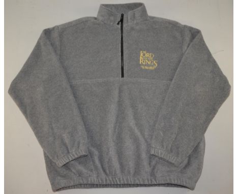 The Lord of the Rings The Fellowship of the Ring, a movie crew grey fleece jumper, made by Badger Sportswear, size L, owned b