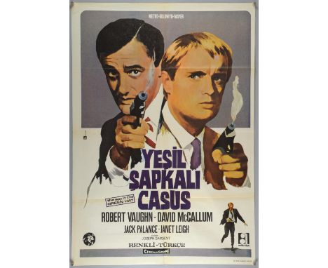 ¹ The Spy In The Green Hat (1966) Turkish One Sheet film poster, starring Robert Vaughn & David McCallum, MGM, folded, 28 x 4