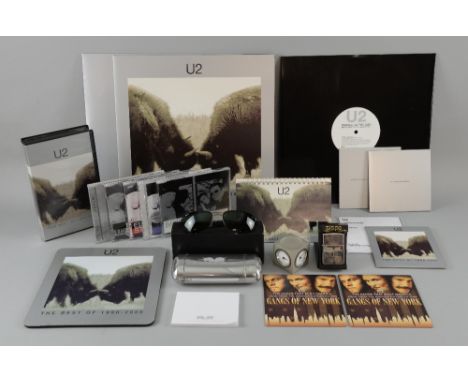 U2 The Best Of 1990 - 2000 double vinyl, double CD, bonus DVD, Ray-Ban sunglasses in special U2 case, Cube weather & time sta