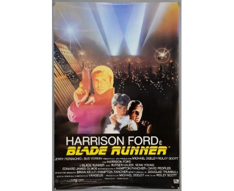 ¹ Blade Runner (1982) Italian film poster, Science Fiction starring Harrison Ford, Warner Brothers, rolled, 26.5 x 39.5 inche