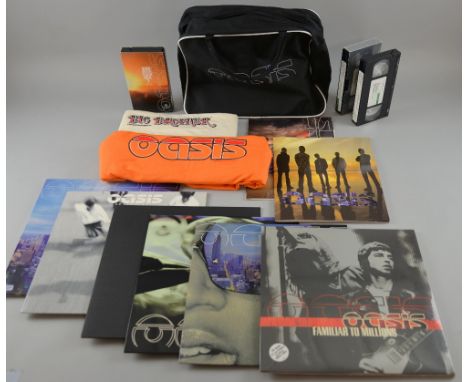 Oasis Memorabilia including, Standing On The Shoulder Of Giants sealed vinyl album, 12 inch one sided promos, Go Let It OutÉ 
