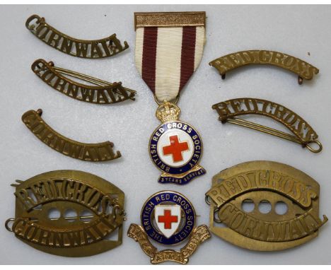 CORNWALL CAPBADGES & ENAMEL RED X BADGES 
