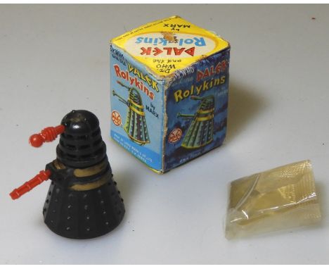 MARX DR WHO + THE DALEK ROLYKINS 1.5'H BLACK 2 WEAPONS 