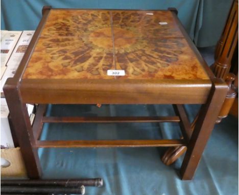 A Tile Topped Square Coffee Table 