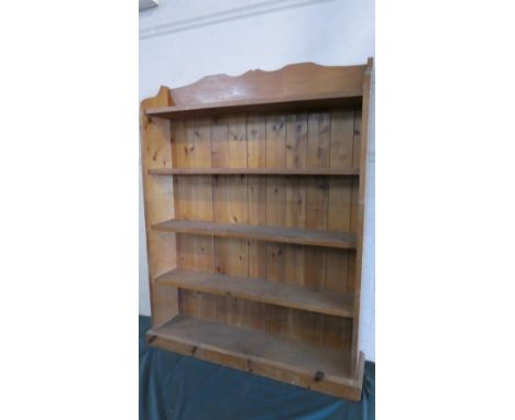 A Pine Five Shelf Open Bookcase, 91cm Wide