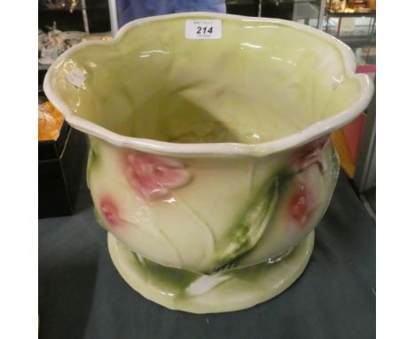 A Floral Decorated Ceramic Jardiniere, 26cm Diameter