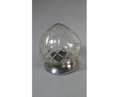 A Ceiling Cut Glass Light Fitting with Chrome Support, 15cm High 