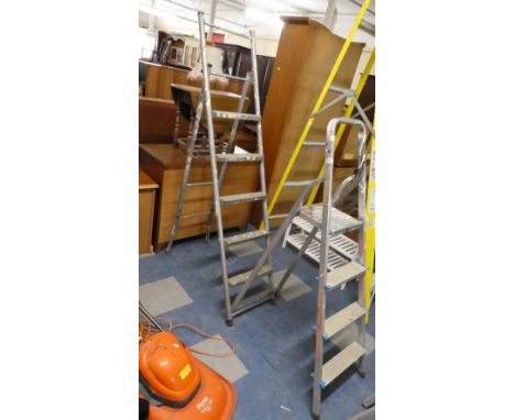 Two Aluminum Step Ladder 