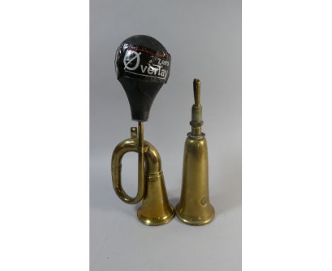 Two Vintage Brass Car Horns
