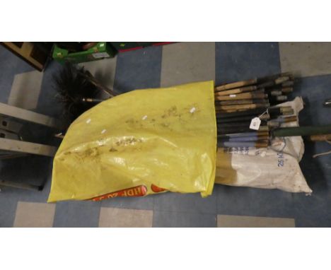 A Collection of Chimney Sweep Rods, Draining Rods etc