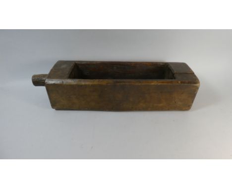 A 19th Century Country Maid Proving Trough or Mould, 59cm Long, Turned Handle 