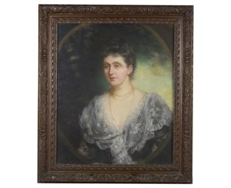 John Ernest Breun (British, 1862-1921):A pastel portrait of a lady of Violet Hill, Bray, Country Wicklow, Ireland, signed upp