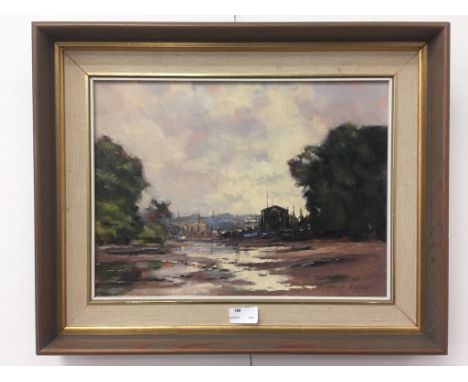 Sydney Foley (1916-2001): 'Morning Light, Isleworth', oil on board, signed, titled verso to orignial Wapping Group of Artists