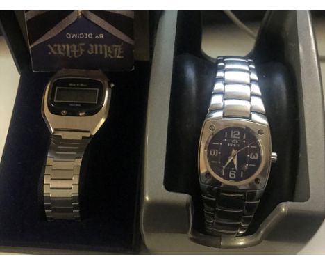 A boxed Blue Max Decimo digital watch and boxed Breil 2006 watch