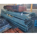 LOT - STACK OF PALLET RACKING, TO INCLUDE 12' X 40" UPRIGHTS, 8' BEAMS, (3) PALLETS OF 2" X 6" X 36"