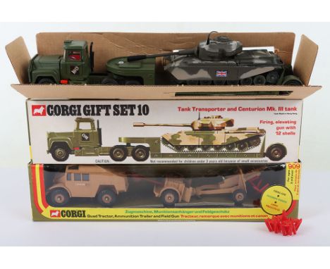 Corgi Gift Set 10, Mack Tank Transporter and Centurion Mk.III tank, with ammunition, inner packing, with illustrated box and 