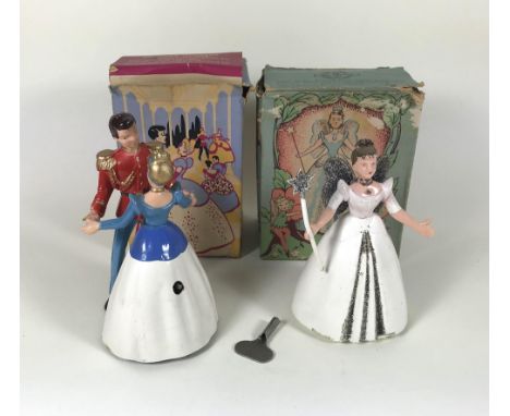 Wells-Brimtoy boxed novelty mechanical toys, 1950s, ‘Cinderella and Prince Charming’ and ‘Fairy Queen’, both in good working 