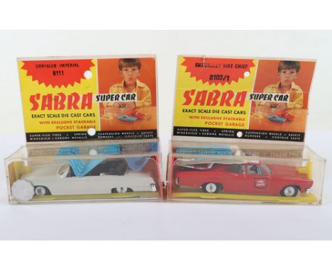 Two Boxed Sabra (Israel) 1/43 scale USA Super Cars, 8103/1 Chevrolet Fire Chief red/white  body, white interior, spun wheels,