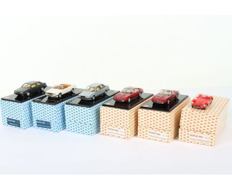 Six Replicars 1/43 scale model cars, No.1 Maserati Biturbo I, No.2 Maserati Biturbo Spyder, No.3 Maserati 430, No.4 Maserati 
