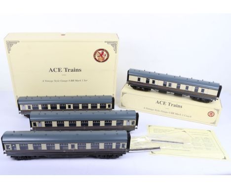 ACE Trains 0 gauge C/13 Western Railway ‘The Red Dragon’ three coach set, set A with corridor 2nd class coach No.24165, corri