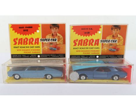 Two Boxed Sabra (Israel) 1/43 scale USA Super Cars, 8112 Dodge Charger Flower Power, metallic light blue, white interior, spu