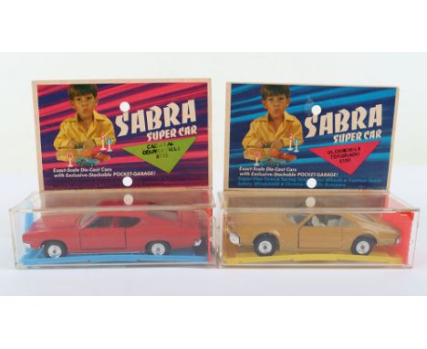 Two Boxed Sabra (Israel) 1/43 scale USA Super Cars, 8109 Oldsmobile Tornado, mustard body, white interior, spun wheel hubs an