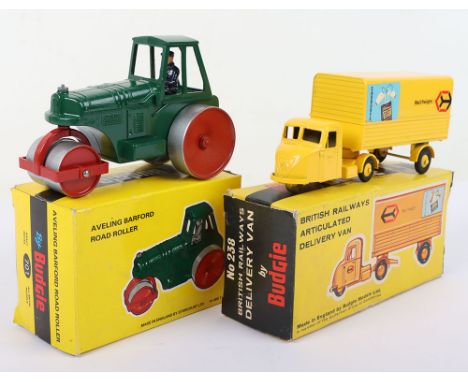 Two Boxed Budgie Models, 238 British Railways Delivery Van and 701 Aveling Barford Road Roller, both in mint boxed original c