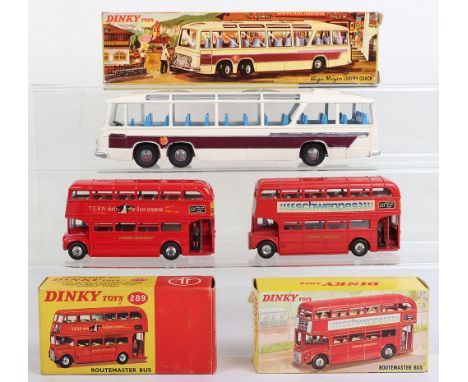 Dinky 952 Vega Major Luxury Coach, off white body, blue interior, grey base, maroon side flash, in near mint original conditi