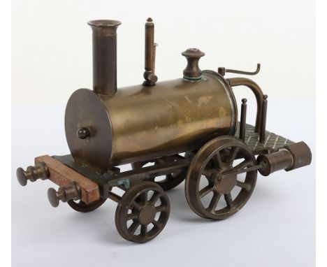 Birmingham Dribbler Live Steam Locomotive, brass model, with twin rear cylinders, in very good original condition, L.19.5 cms