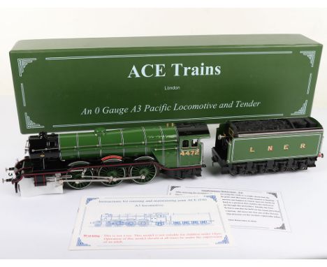 ACE Trains E/6 0 gauge 4-6-2 A3 class ‘Flying Scotsman’ locomotive and tender, locomotive No.4472 and tender in LNER green li