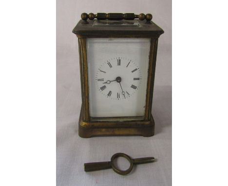 French carriage clock (height excluding the handle 11 cm) marked Brevete SGDG HA to underside