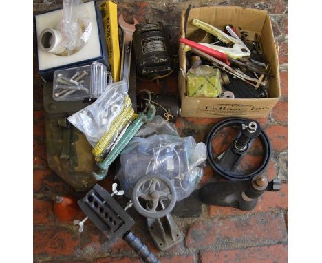 Various tools, motors, pressure gauge etc