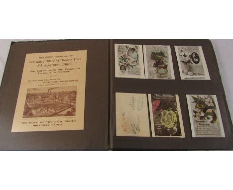 Vintage stock album of greeting postcards from W S Critchley 41 Albert road Widnes (ceased trading in 1930) - 137 cards