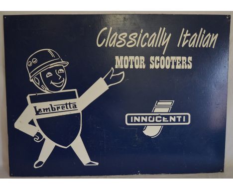 Large metal Lambretta Motor Scooter sign 94cm by 68cm