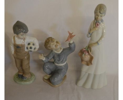 2 Nao boy figures &amp; figurine of a young lady&nbsp;