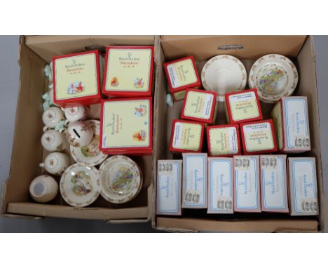 A collection of Royal Doulton Bunnykins Nursery Ware to include teacups, one handled Hug A Mugs, Australian cups and saucers,